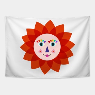 Cute funny happy smiling summer sun illustration for beach vibes Tapestry