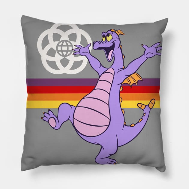Happy little purple dragon of imagination Pillow by EnglishGent