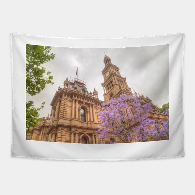 Spring Town Hall Tapestry by Michaelm43