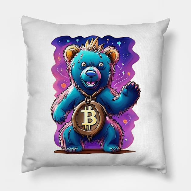 bear bitcoin market Pillow by ElArrogante