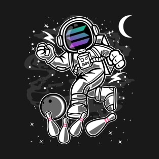 Astronaut Bowling Solana SOL Coin To The Moon Crypto Token Cryptocurrency Blockchain Wallet Birthday Gift For Men Women Kids T-Shirt