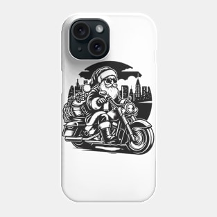 Santa's Wild Ride: Motorcycle Xmas Tee Phone Case