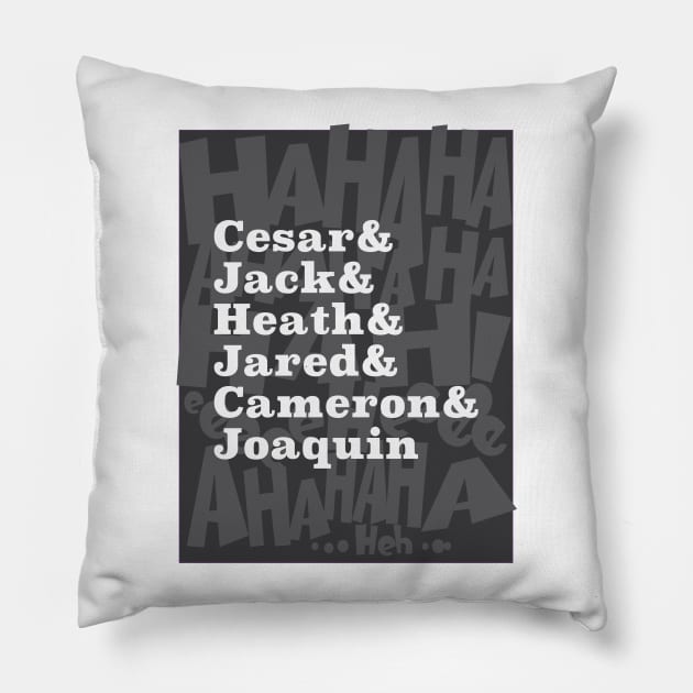 A-HA-HA-HA on Grey Pillow by IckyScrawls