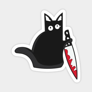 Cursed cat with knife! Magnet