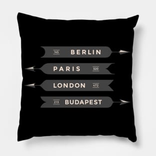 Berlin, Paris, London, Budapest Pillow