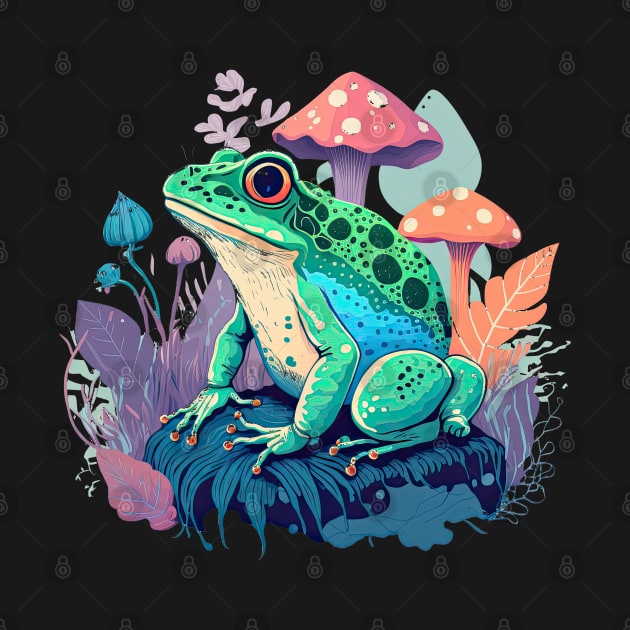 Cottagecore aesthetic frog on Mushroom by JayD World