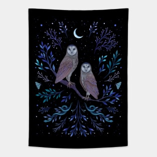 Owls in the Moonlight Tapestry