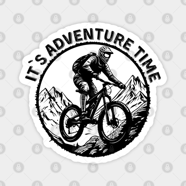 It’s Adventure Time – Vintage Cycling Gift for Outdoor, Bicycle, and Adventure Lovers Magnet by Prinyos