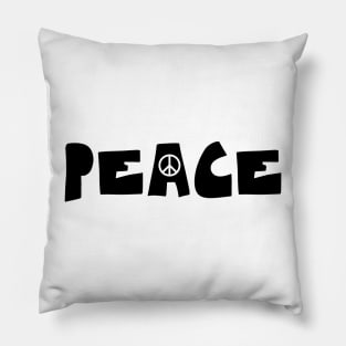 The Word Peace (Black Font) Pillow