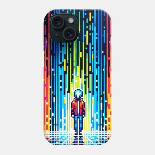 Digital Rain Solace - Vibrant 8-Bit Pixel Art Phone Case