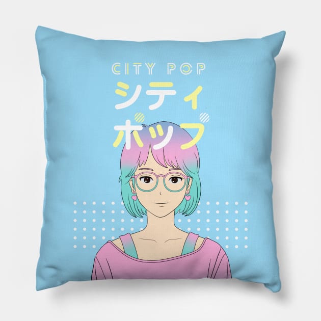 City Pop Girl Pillow by Dashu