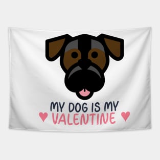My Dog Is My Valentine Tapestry