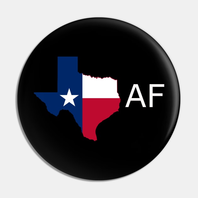 Texas Flag State Outline AF (white) Pin by Big Term Designs