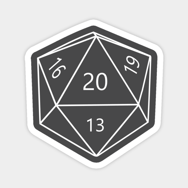 D20 Dice (Simple / Minimal) Magnet by Meta Nugget