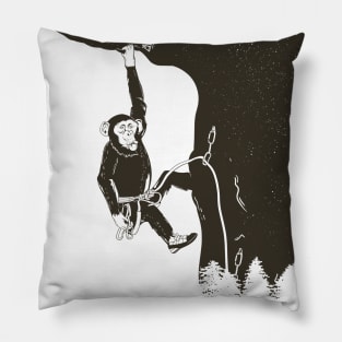 Chimpanzee rock climbing Pillow