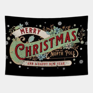 Merry Christmas Retro Type (distressed) Tapestry