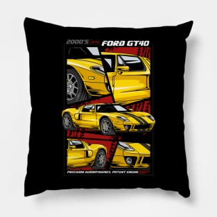 American GT40 Muscle Car Pillow