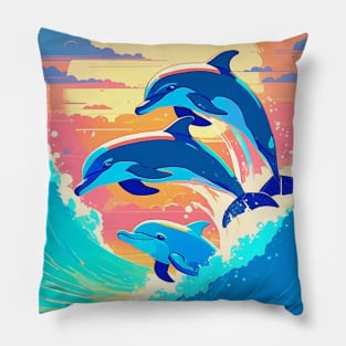 Seas The Day Dolphins Pillow