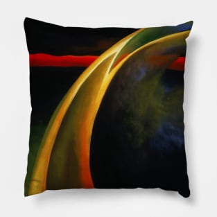 High Resolution Red and Orange Streak by Georgia O'Keeffe Pillow