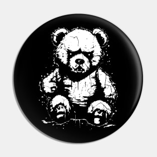 Angry Baby Bear Animal Rock Pin