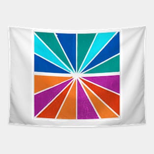 Inverted Sunrise Sunset Geometric Abstract Acrylic Painting Tapestry