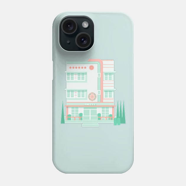 Art Deco Coffee shop Phone Case by jenblove