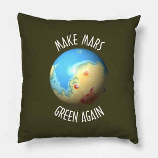 Science Black Blue Red Mars Terraforming Graphic Pillow