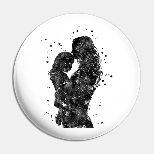 Mother and daughter Pin by RosaliArt