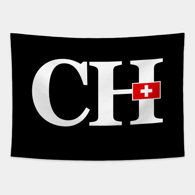 Switzerland Flag and Country Initials Tapestry by cidolopez