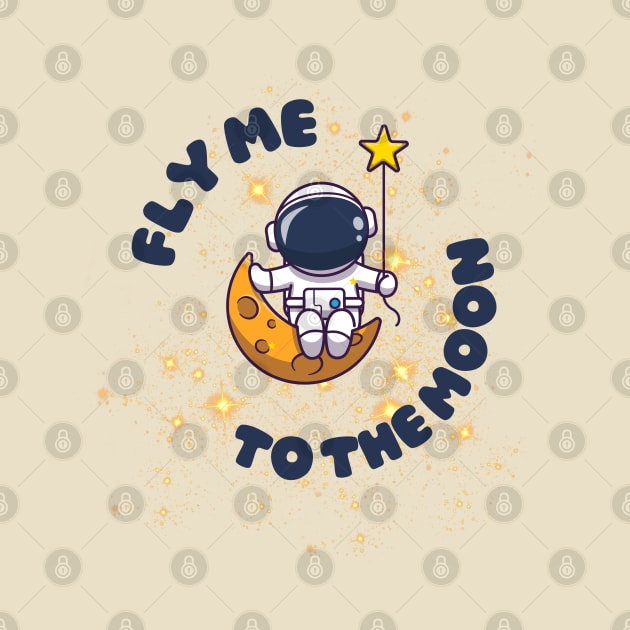 Fly me to the moon astronaut draw by redsunflower