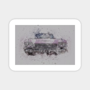 Classic Pink Cadillac convertible Magnet