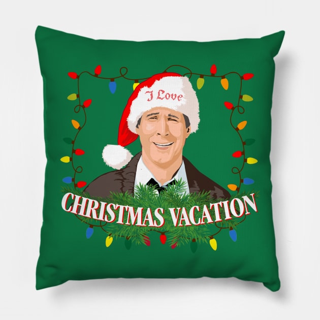 I Love Christmas Vacation Pillow by mosgraphix