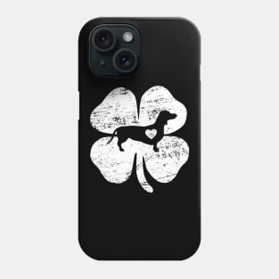 Dachshund Silhouette Shamrock St Patricks Day Phone Case