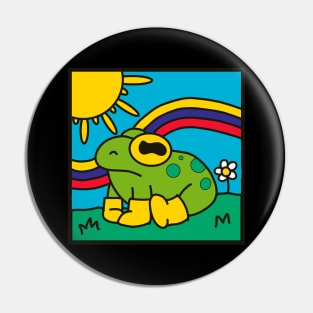 Cute frog in rain boots Pin