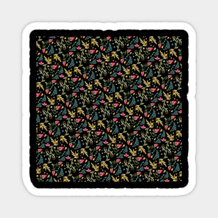 Dark Flowery Sugarbird Pattern Magnet