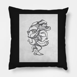 Weird human form illustration Pillow