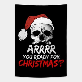 Arrrr You Ready For Christmas? Pirate Skull Tapestry