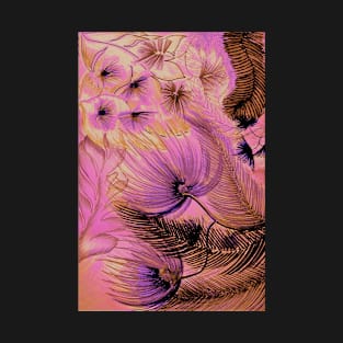 PINK TROPICAL DECO POSTER ART PRINT FLOWERS PALMS T-Shirt