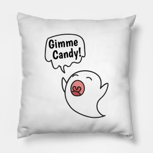 Gimme Candy! Halloween Funny Ghost for Trick Or Treat Pillow