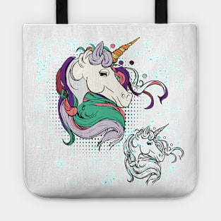 Magical Cute unicorn - A unicorn head Tote