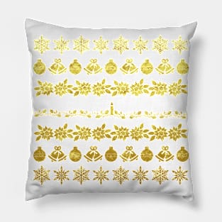 Golden Christmas Silhouette Pattern Pillow