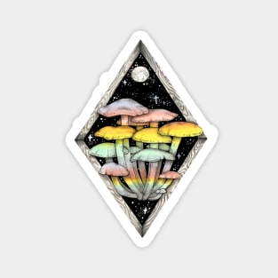 Rainbow Mushrooms || Psychedelic Illustration by Chrysta Kay Magnet