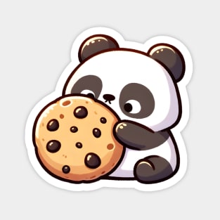 Panda Enjoying a Delicious Chocolate Chip Cookie Magnet