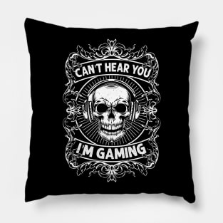 Can't Hear You I'm Gaming Funny Vintage Retro Gamer Gift Headset Pillow