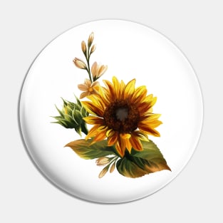 Elegant Sunflower Pin