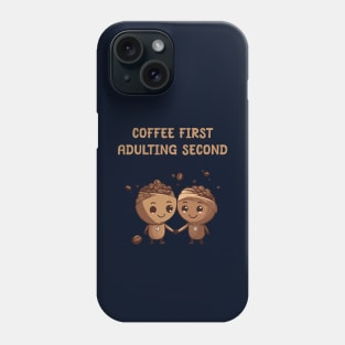 Cute coffee beans holding hands Phone Case