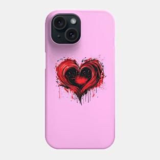 Heart Nouveau Design (Blood Red) Phone Case