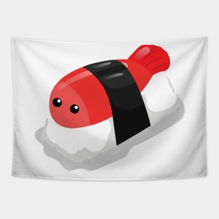 Cute Kawaii Shrimp Sushi Tapestry