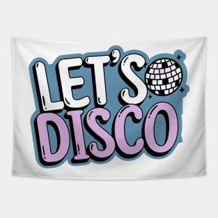 DISCO  - Let's Disco Mirror ball (blue/lavender) Tapestry