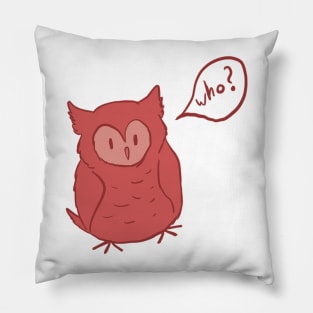 Fluffy Red Owl Pillow
